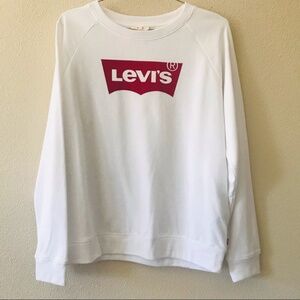 Levi’s Oversized Pullover Sweatshirt White Size Medium